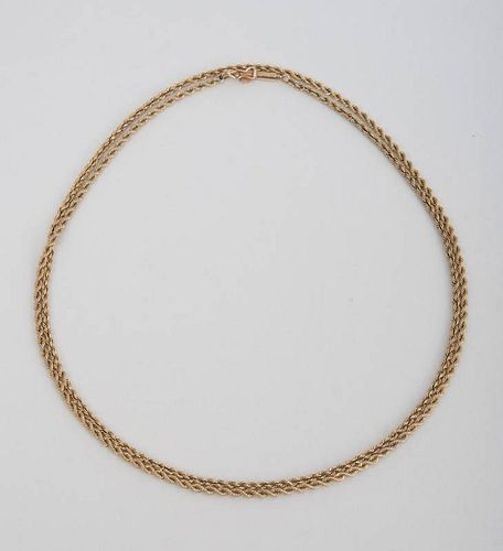 14K YELLOW GOLD ROPE CHAIN AND ANOTHER 14K YELLOW GOLD CHAIN