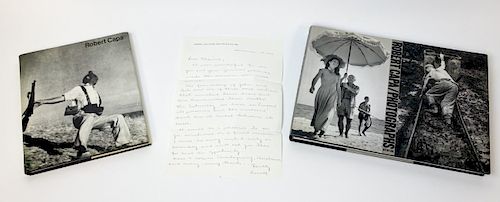 Two Robert Capa Books and Letter from Cornell Capa