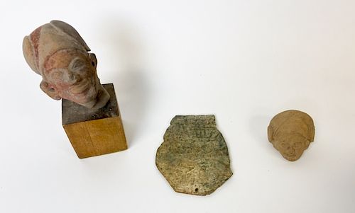 Three Pre Columbian Fragments Gift from Huston