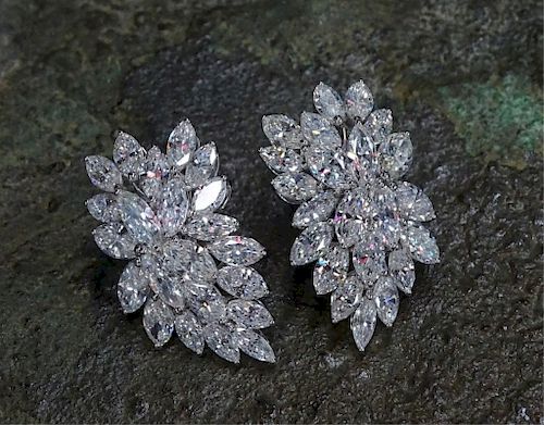VCA Style 5.95ct Diamond Earrings