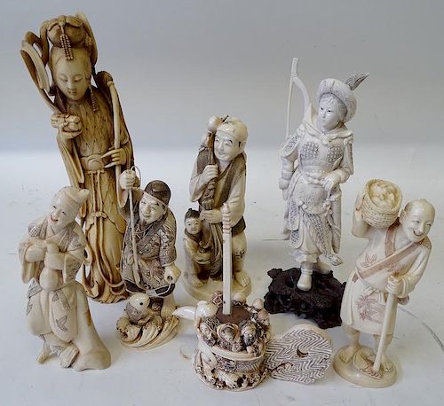 A Collection of Seven Chinese Carvings