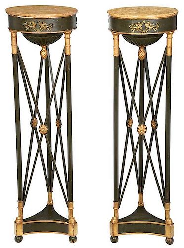 Fine Pair of Directoire Style Urn Stands