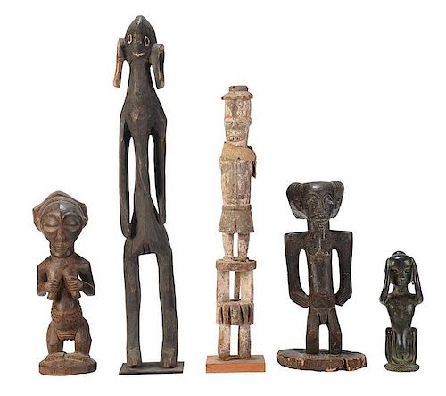 Group of Five African Carved Figures