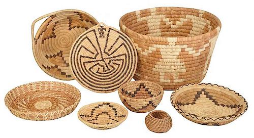 Eight Native American Baskets, Papago