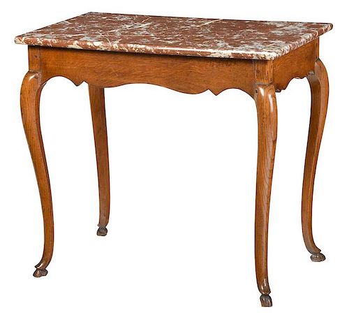 Provincial Louis XV Style Marble Top Table