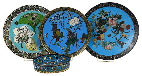 Four Chinese Cloisonne Dishes
