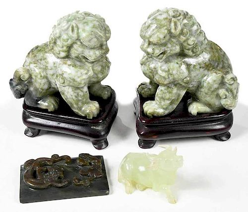 Three Carved Chinese Decorative Table Objects