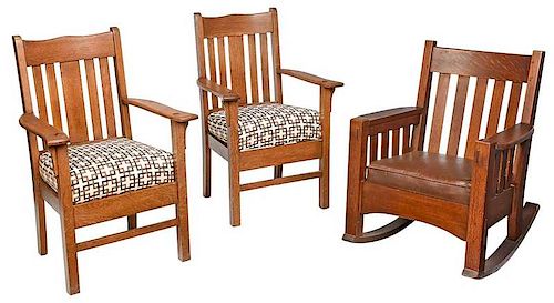 Three Harden Arts And Crafts Chairs