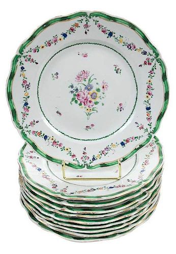 Ten Chinese Export Porcelain Plates