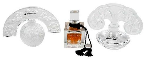 Three Lalique Perfumes Bottles