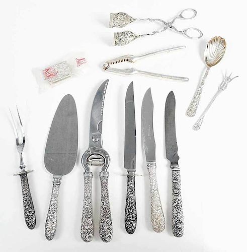 Eleven Assorted Silver Table Items