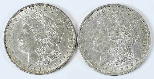Pair of High Grade 1896-O Morgan Dollars