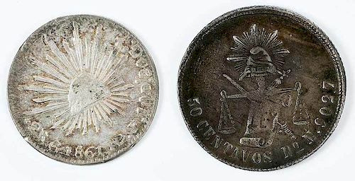 Pair of Republic of Mexico Silver Coins