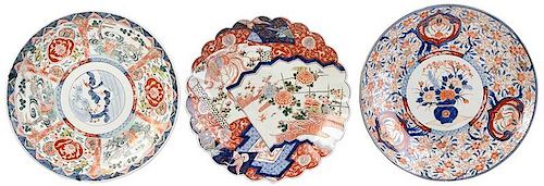 Three Large Japanese Imari Platters
