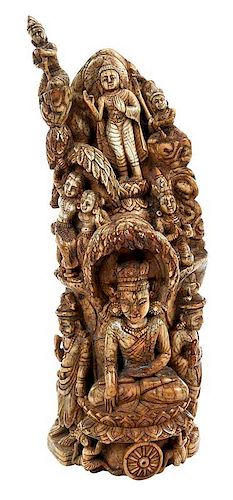 Rare Burmese Ivory Carving, Life of the Buddha