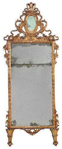 Italian Louis XVI Carved and Gilt Wood Mirror