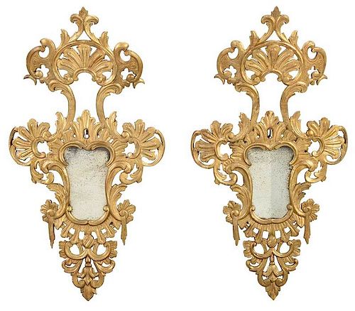 Near Pair Venetian Rococo Style Wall Mirrors