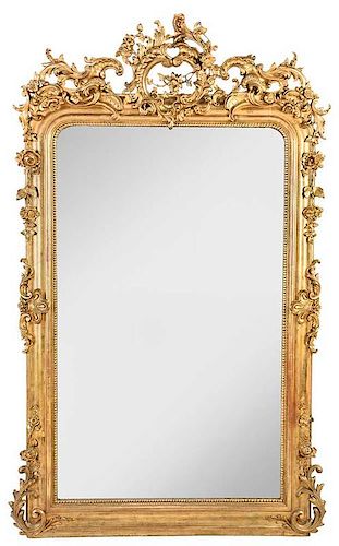 Rococo Style Gilt Wood Pier Mirror