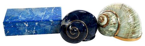 Verdura Shell Paperweight with Two Desk Items