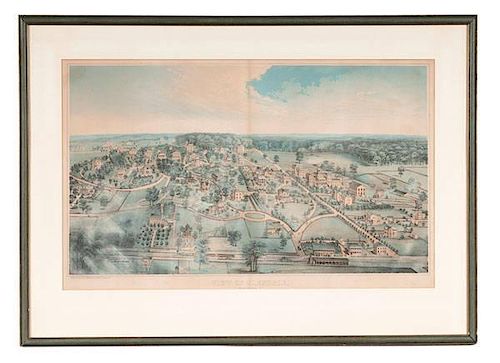 Rare View of Glendale, Near Cincinnati by Middleton Strobridge & Co. 