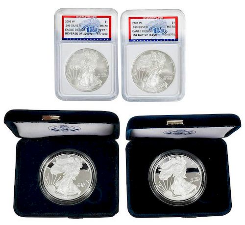 2007-2008 Silver Eagles and Commemorative Coin