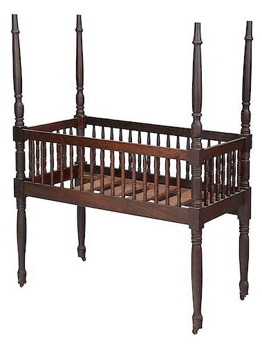 Charleston Federal Mahogany Child's Crib