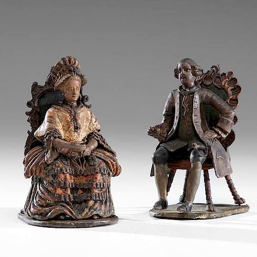 George and Martha Washington Pottery Figures 