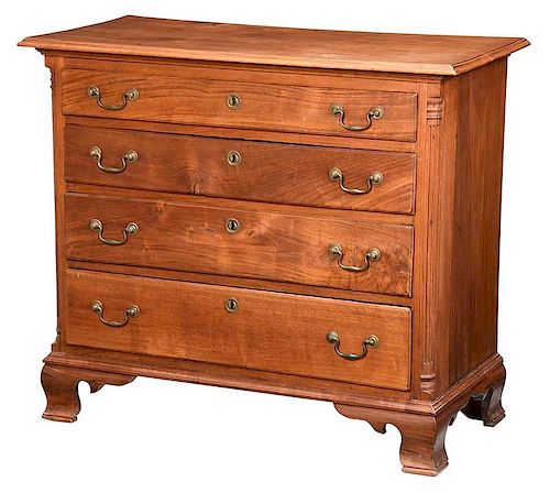 American Chippendale Figured Walnut Chest