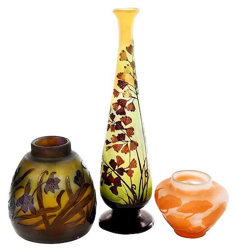 Three Signed Gall‚ Cameo Vases
