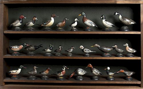 Important Set of Twenty-Five Miniature Waterfowl, A. Elmer Crowell (1862-1952)