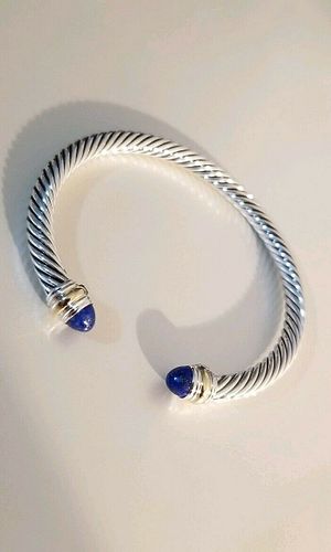 David Yurman 14k Gold Lapis Lazuli Topaz 5mm Bracelet