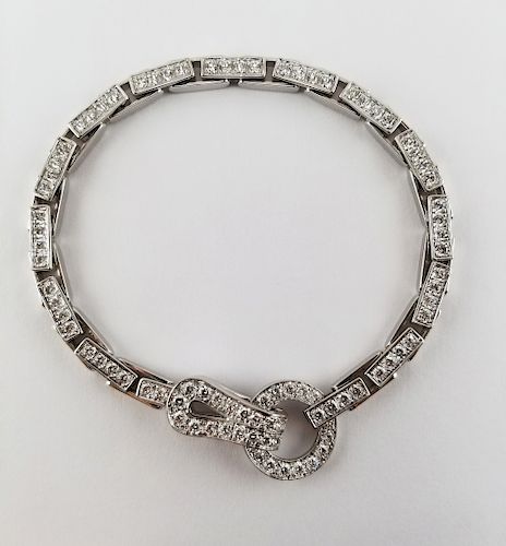 Cartier, 18K W/G Diamond Agrafe Bracelet