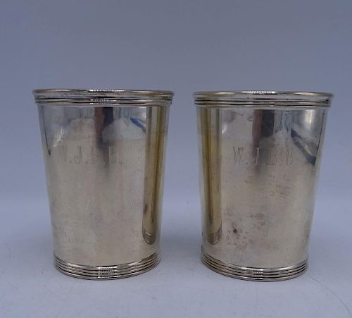 2 STERLING SILVER MINT JULEP CUPS 