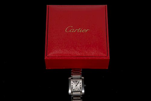 Mid Size Cartier Tank in Stainless Steel Watch