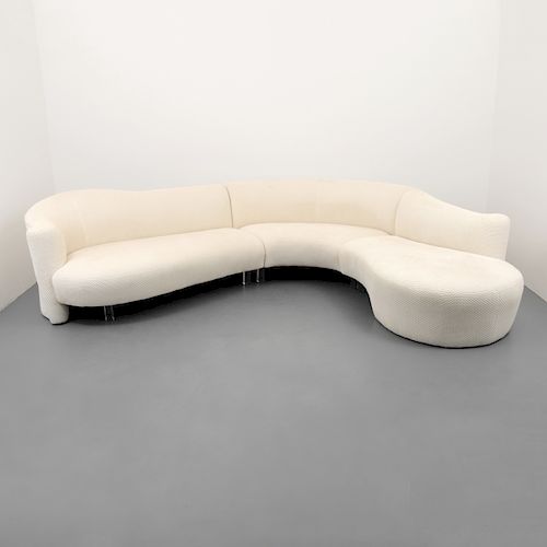 Vladimir Kagan Sectional Sofa, 3 Pieces