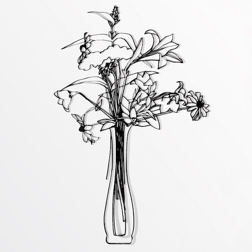 Tom Wesselmann "Wildflower Bouquet" Steel Drawing Sculpture