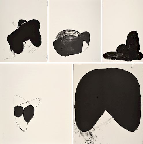 5 Joel Shapiro Minimal/Abstract Lithographs, Signed Editions