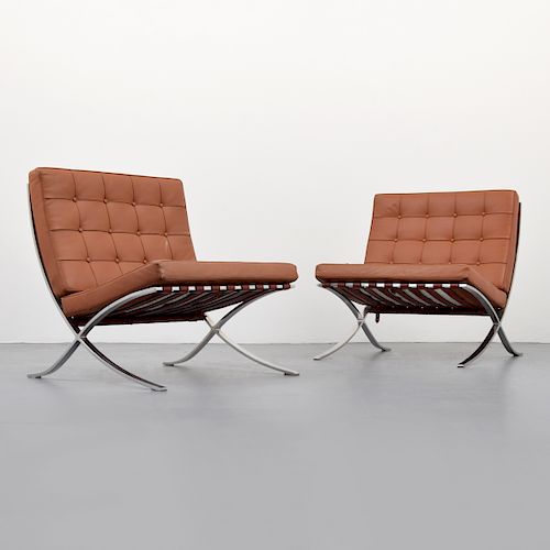 Pair of Mies van der Rohe "Barcelona" Lounge Chairs