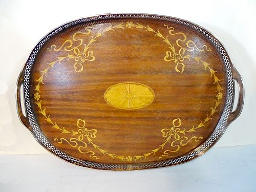 INLAID SILVERPLATE TRAY 