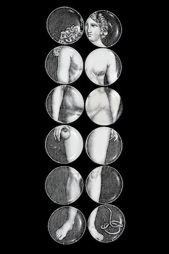 Piero Fornasetti "Eve" Plates, Set of 12