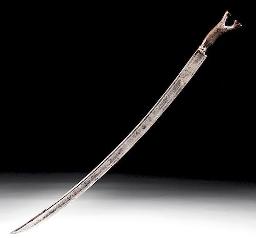 Early 20th C. Sumatran Aceh Steel Sikin Pasangan Sword
