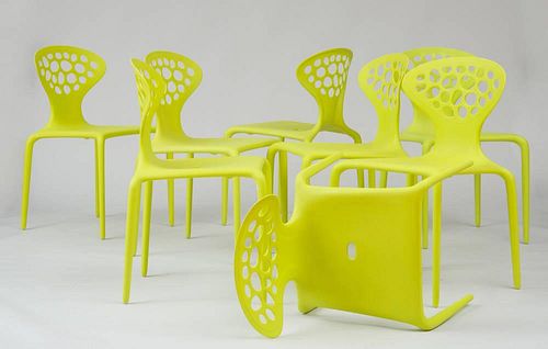 EIGHT DINING CHAIRS, ROSS LOVEGROVE 'SUPER NATURAL' FOR MOROSO, 2005
