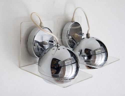 PAIR OF WALL LIGHTS, 1980's