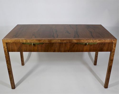 Tomlinson Burl Wood Desk, Two Drawers