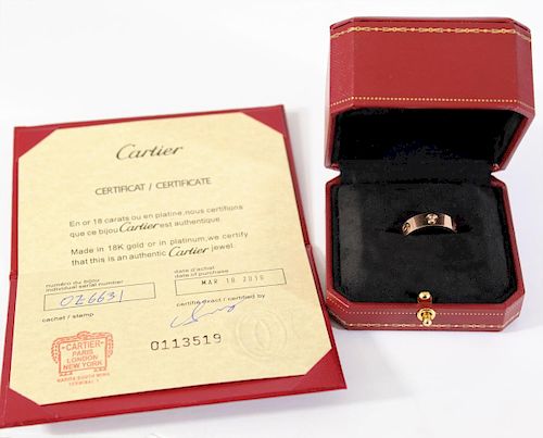 Cartier 18K Love Ring, 3 Diamonds 7.1 Grams
