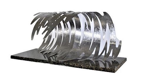 Malcolm Robinson Steel Sculpture with Marble Base