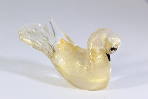 24 Karat Gold Murano Swan