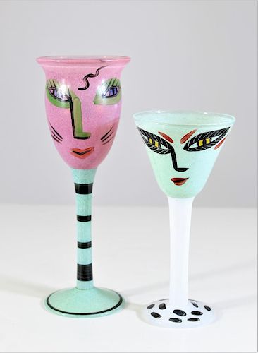 Kosta Boda Glass Goblet & Martini Glass