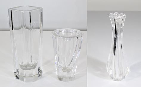 (3) Orrefors Swedish Glass Vases