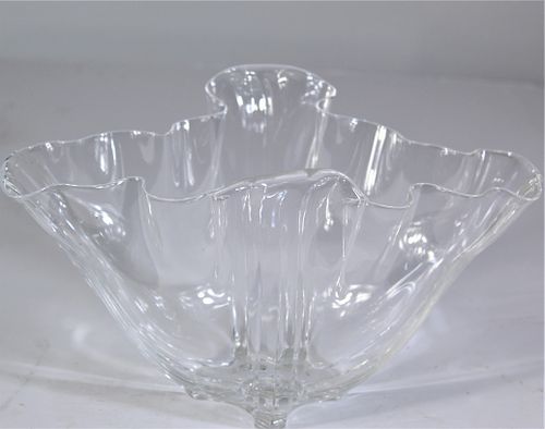 Signed Clear Steuben Crystal Glass Bowl
